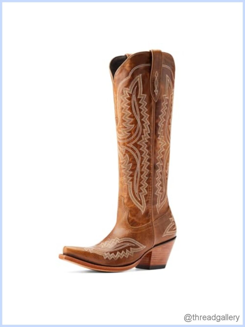 Women's Leather Western Cowboy Boots X Toe Mid-Calf ATS Comfort
